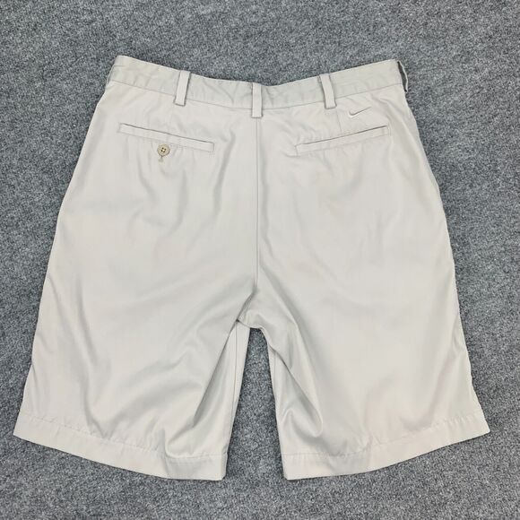 Nike Golf Shorts Mens 32 Beige Dri Fit Flat Front Tech Performance Stretch Chino - Picture 3 of 13